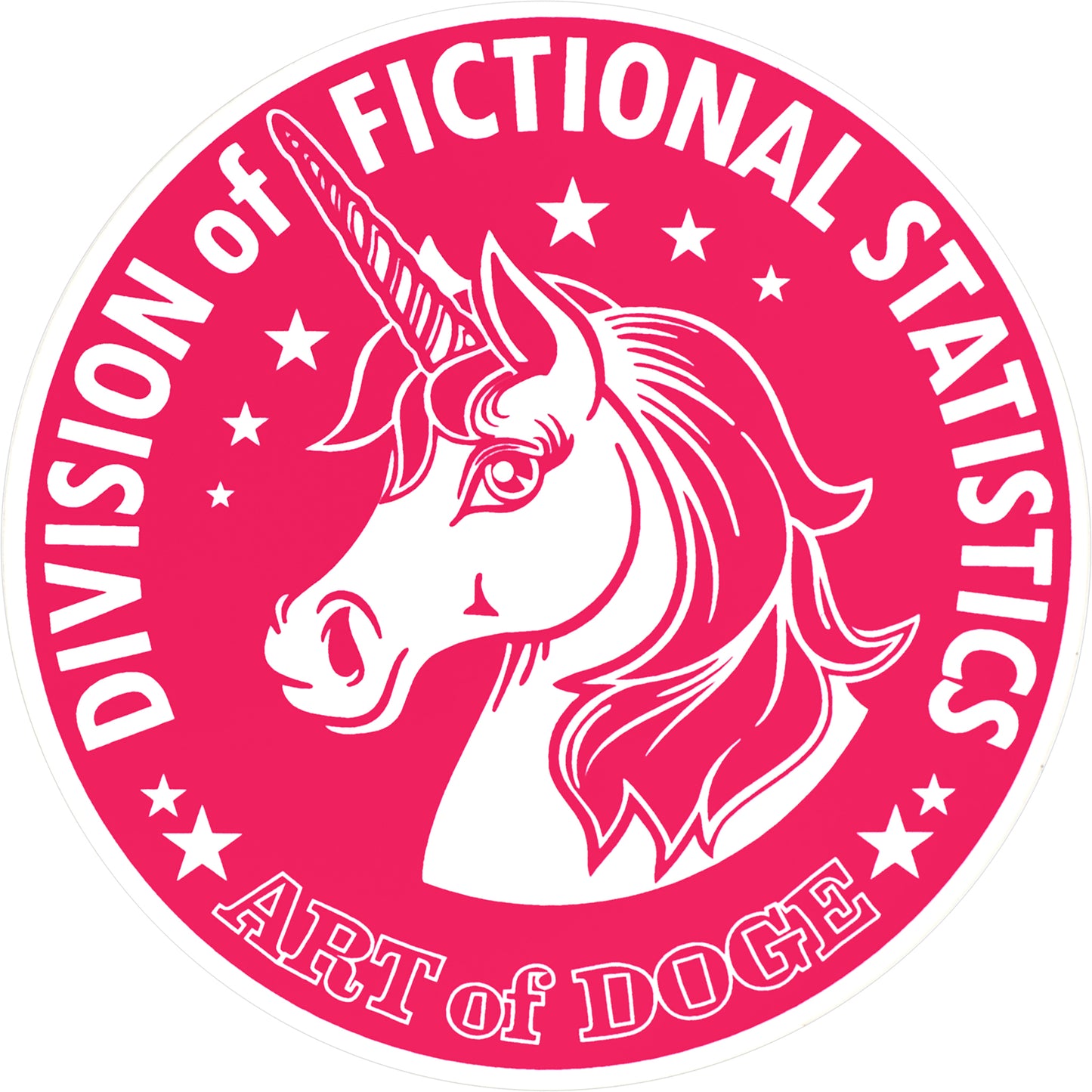 Sticker - Division of Fictional Statistics (Pink) 3"x3" Round