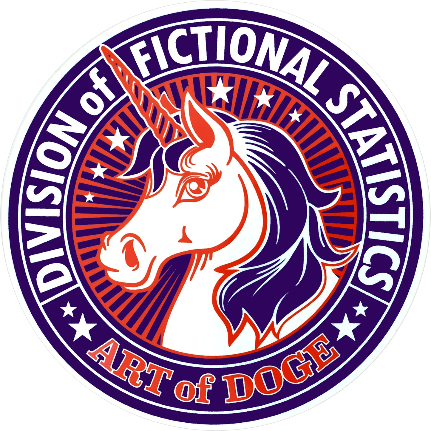 Sticker - Division of Fictional Statistics (Red White & Blue) 3"x3" Round