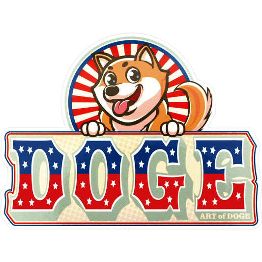 Sticker - DOGE (Red White & Blue) 4"x3"