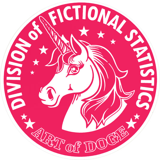 Sticker - Division of Fictional Statistics (Pink) 3"x3" Round